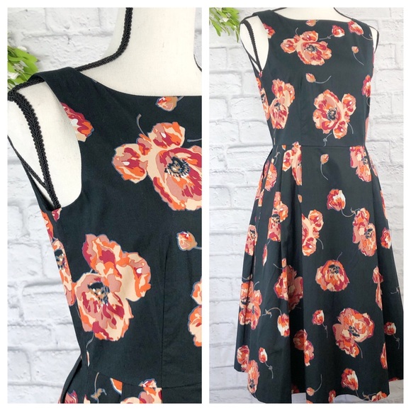 L.L. Bean Dresses & Skirts - LL Bean Signature Black Floral Dress
